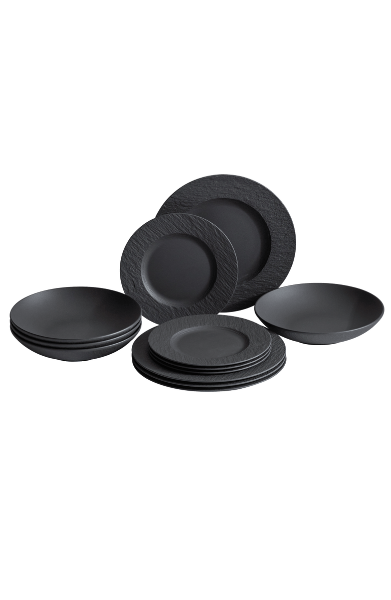 Villeroy & Boch Manufacture Rock 12 Piece Set, Main, color, Black