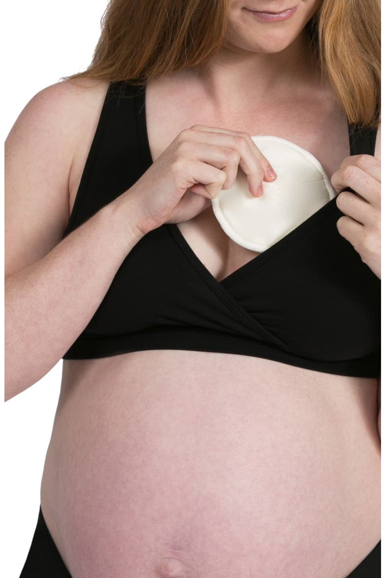French Terry Racerback Nursing Bra, Alternate, color, BLACK