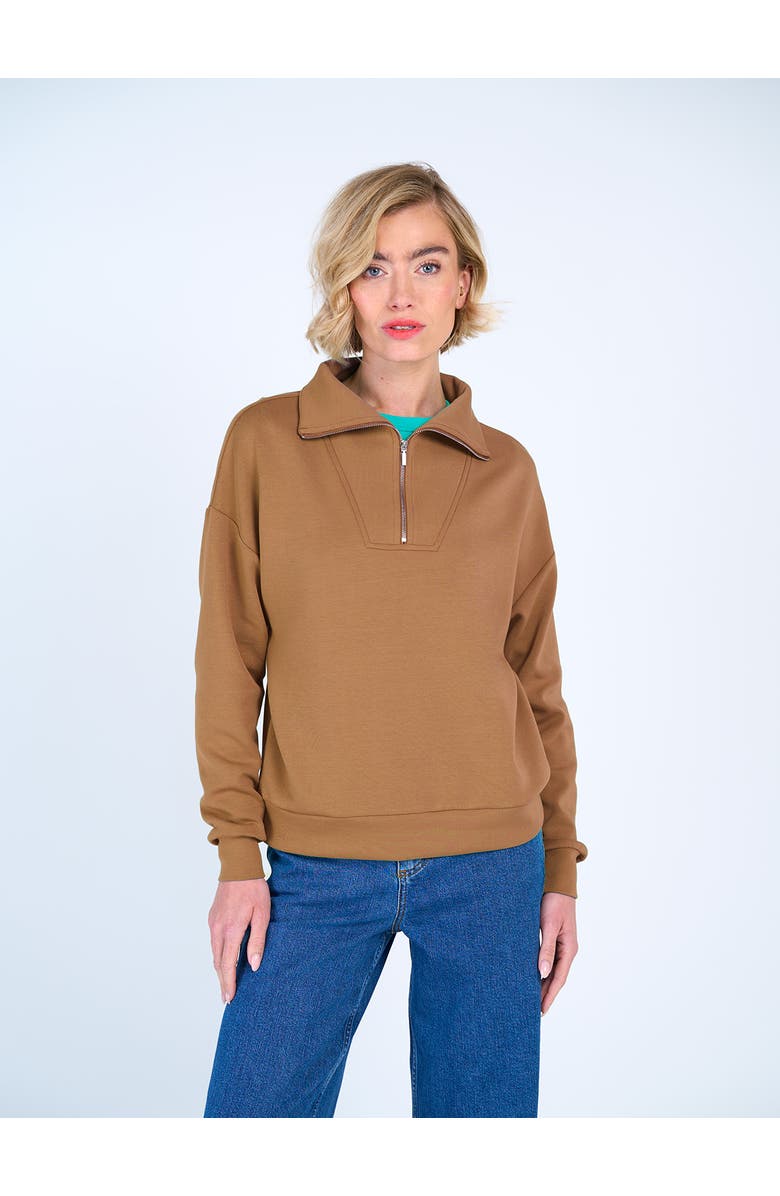 Kettlewell 1/4 Zip Soft Feel Sweatshirt, Main, color, Coffee