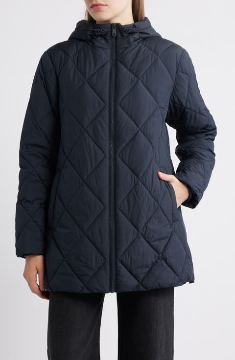Women’s Oversized Puffer Jacket – Lightweight Quilted Hooded Coat For Winter (Brown/Black/Green)