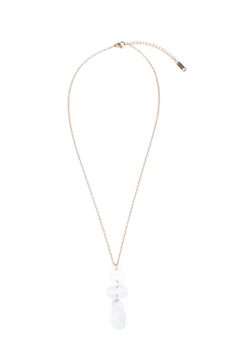 LIKHA Mother-of-Pearl Round, Oblong & Raindrop Pendant Necklace, Alternate, color, White