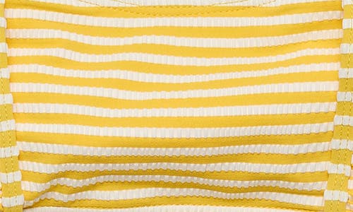 Snapper Rock Kids' Sunshine Stripe Frill Upf 50+ Two-piece Bathing Suit In Yellow