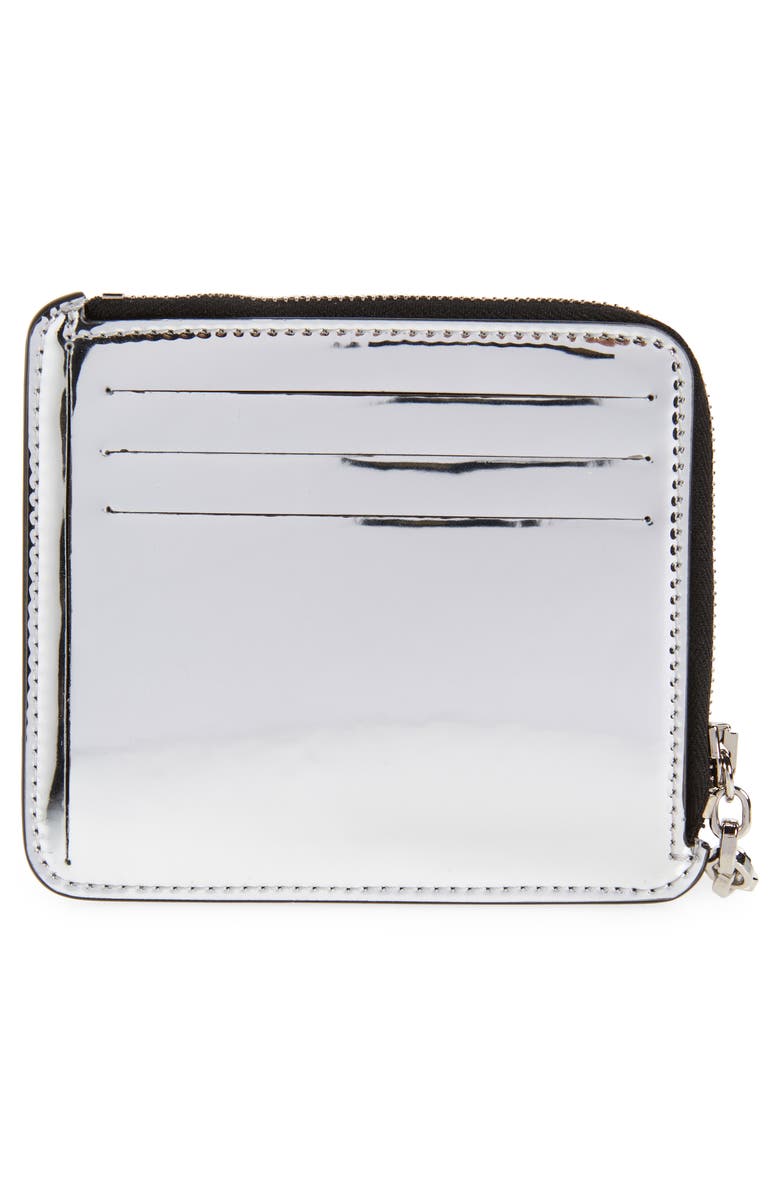 Acne Studios Metallic Zip Wallet, Alternate, color,