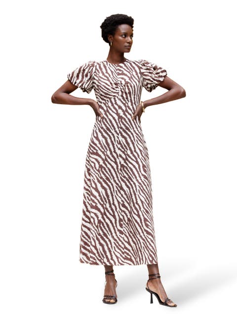 Puff Sleeve Midi Dress