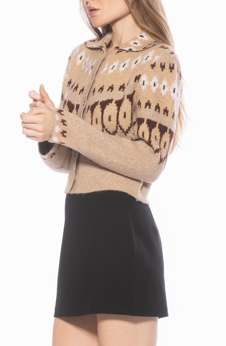 Alexia Admor Wayne Collared Knit Cardigan, Alternate, color, Beige Multi