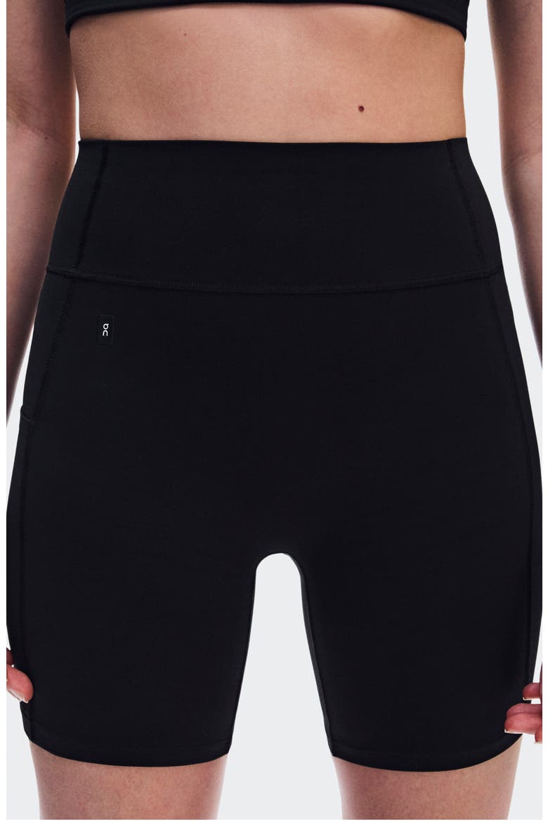 Studio High Waist Pocket Bike Shorts, Alternate, color, BLACK