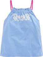 Mini Boden Kids' Floral Embroidered Knit Tank