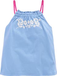 Mini Boden Kids' Floral Embroidered Knit Tank