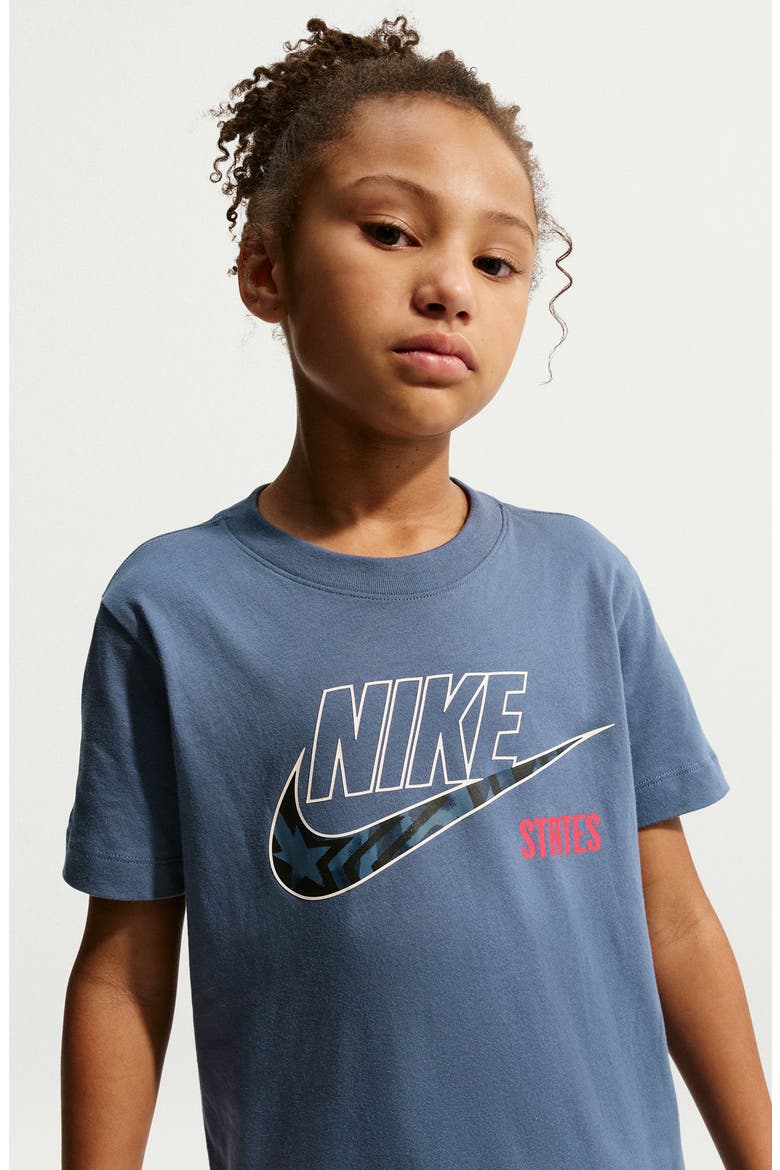 Kids' USA Futura Logo Cotton Graphic T-Shirt, Alternate, color, DIFFUSED BLUE