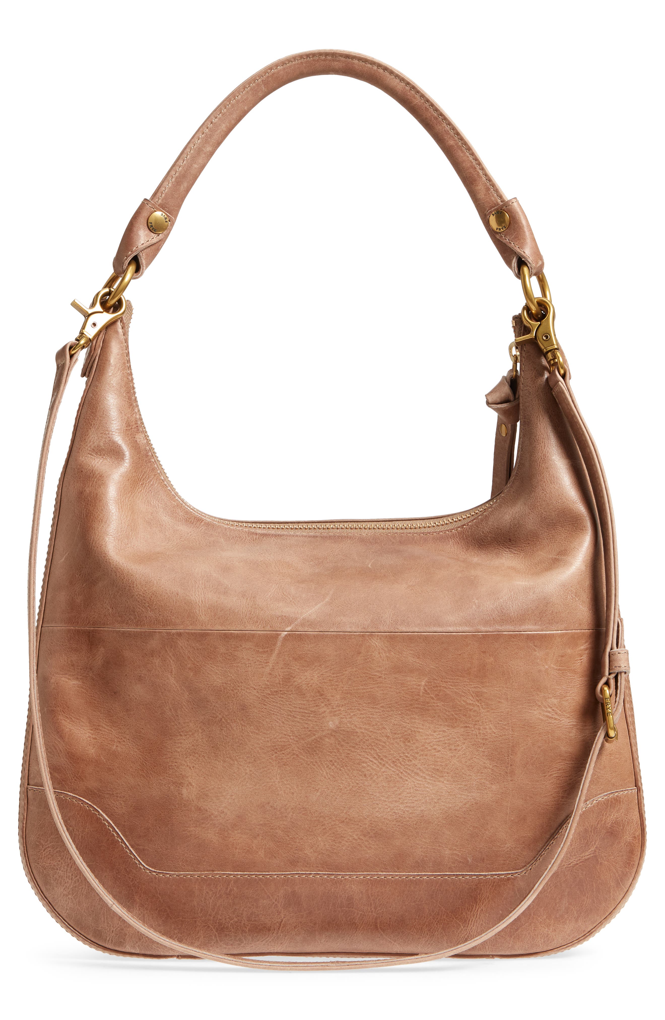 Melissa Large Leather Hobo, Alternate, color, DARK TAUPE