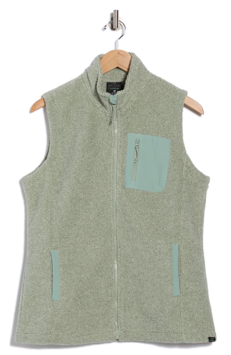 BALANCE COLLECTION Amara Fleece Knit Zip Vest, Alternate, color, Iceberg Green