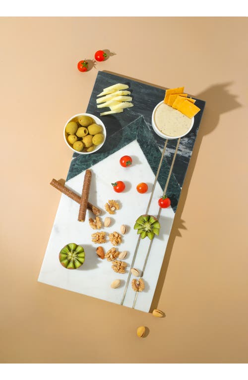 Tiramisu Emerald Artistry Marble Platter In White Multi