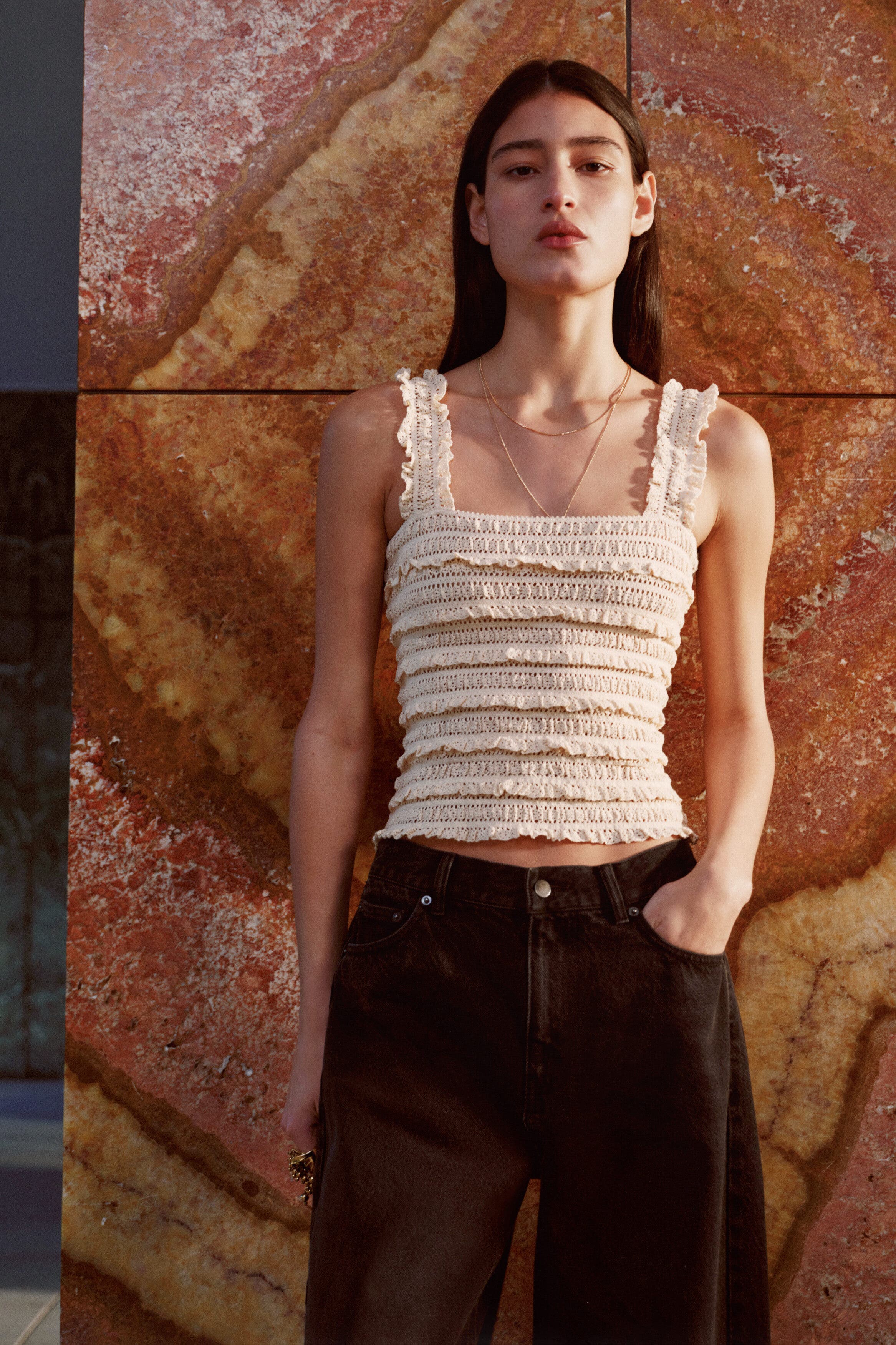 Lace Jersey Sleeveless Top - image 2