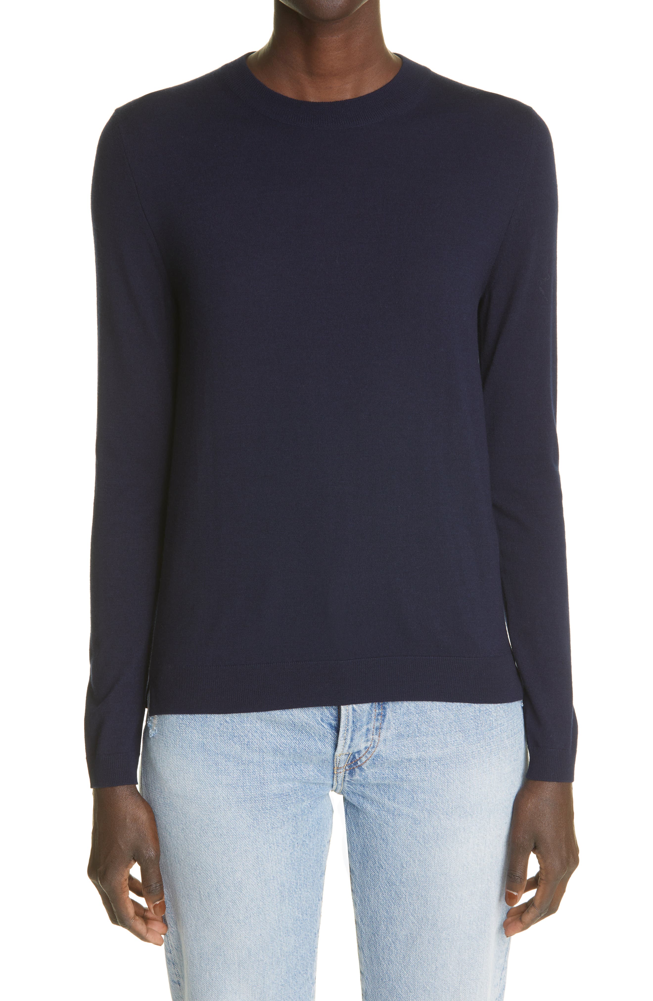 PARTOW Greta Virgin Wool Sweater in Navy 