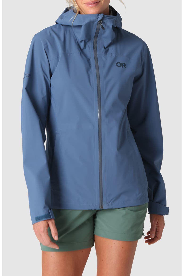 Stratoburst Packable Rain Jacket, Main, color, SKYLINE