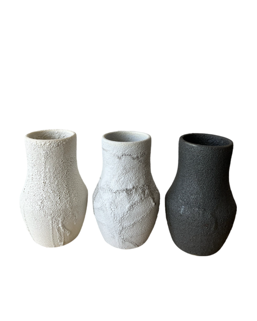 Gina Desantis Ceramics Leda Crater Vase In White