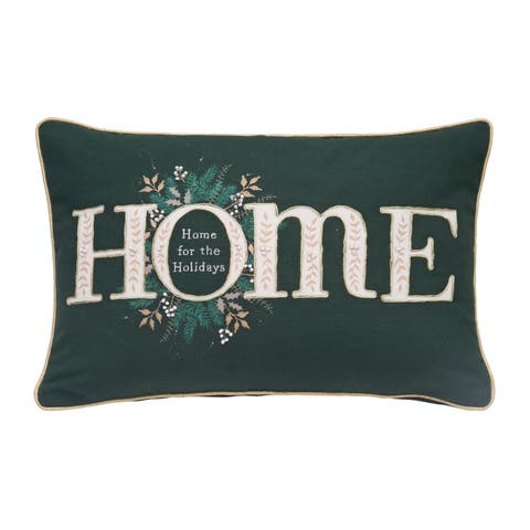 Emerald Home Christmas Throw Pillow, 14" x 22"