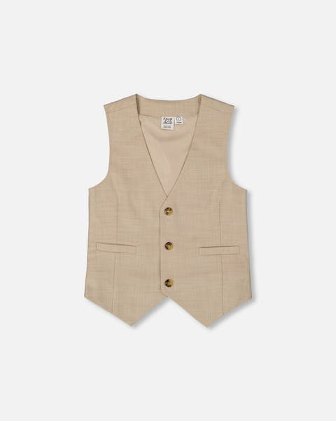 Little Boy
s Sleeveless Vest Light Taupe