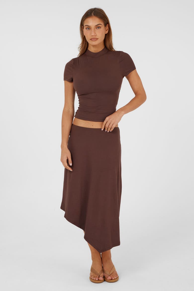 Madeleine Midi Skirt, Alternate, color, Brown