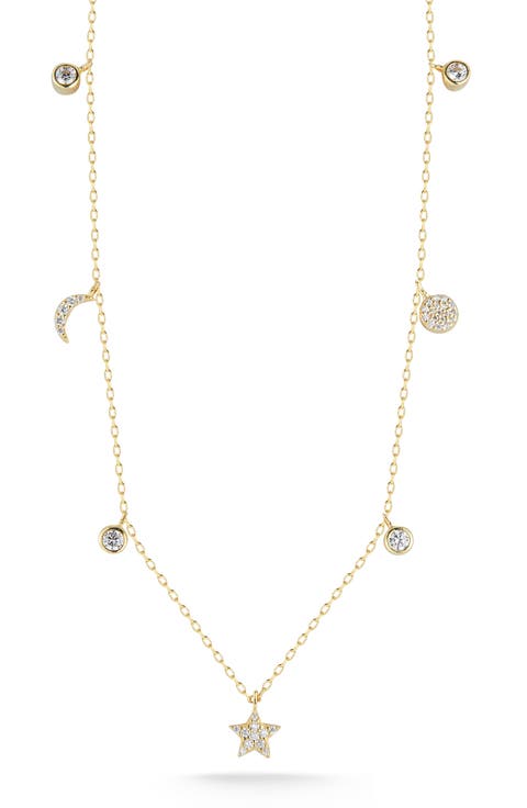 Sterling Silver Celestial Station Necklace