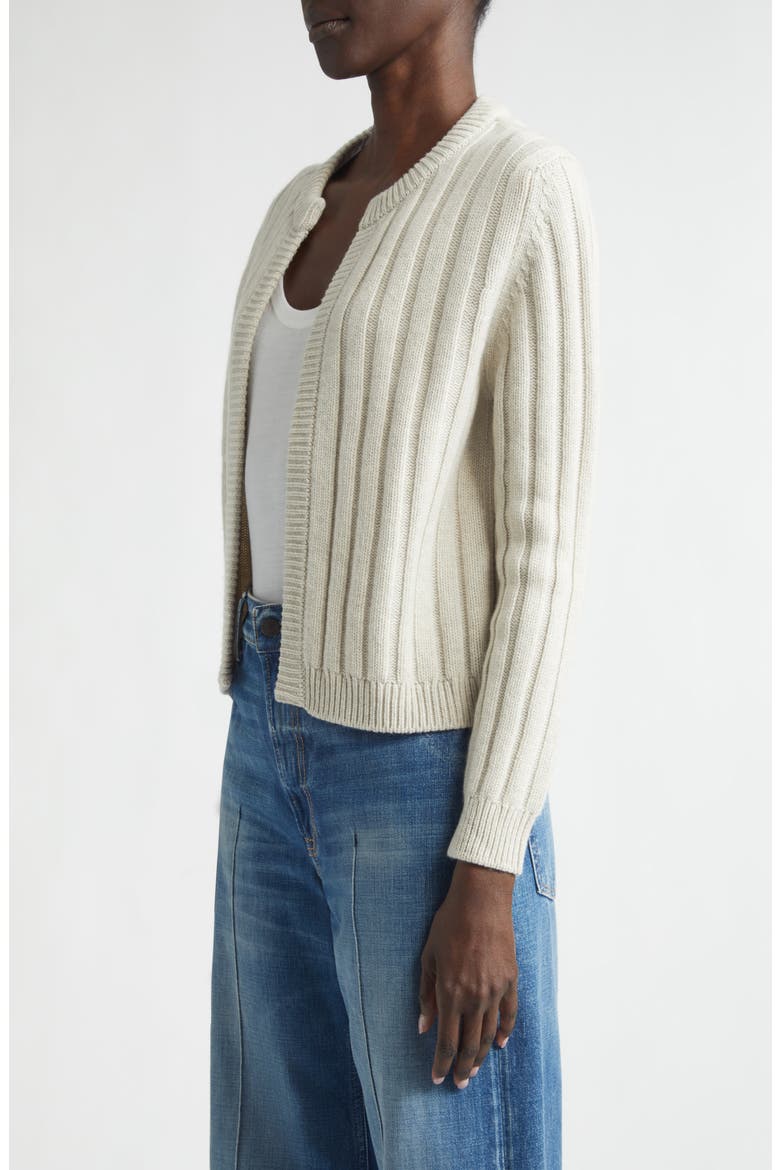 Lecht Open Front Rib Cashmere Cardigan, Alternate, color, LUNAN SAND