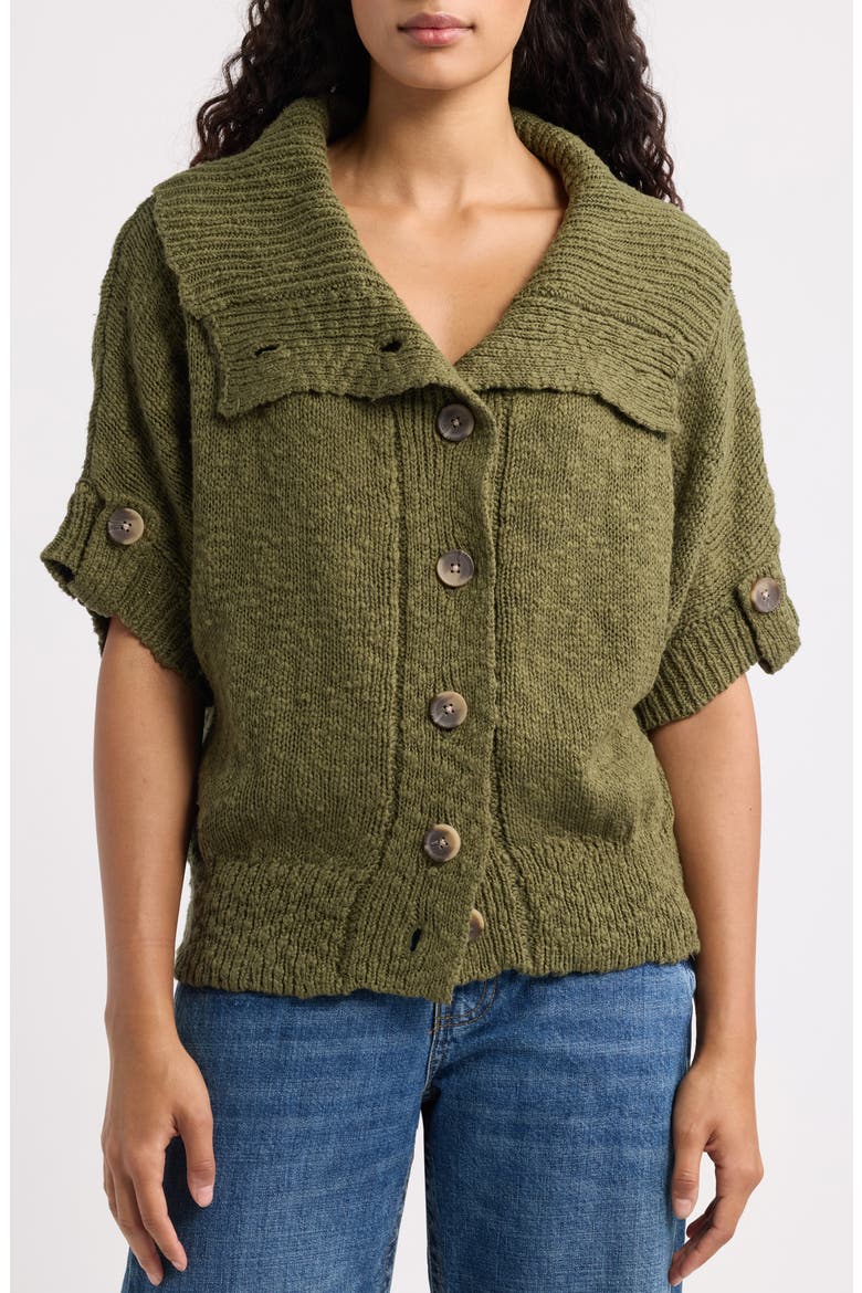 Batwing Peacoat Cardigan, Alternate, color, KHAKI