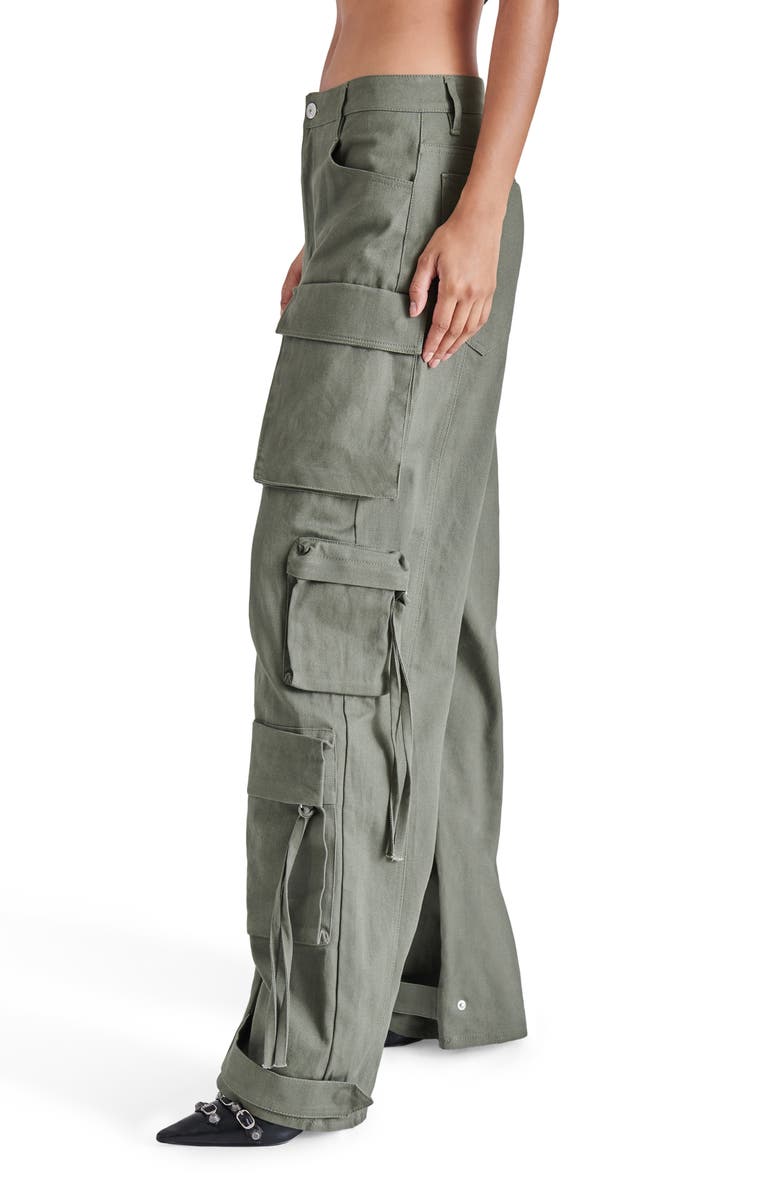 Steve Madden Duo Wide Leg Cargo Pants, Alternate, color, Olive