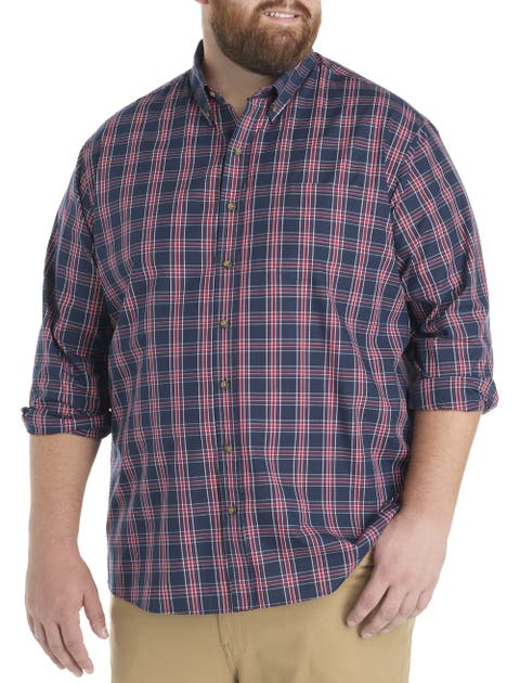 Big & Tall Easy-Care Plaid Sport Shirt