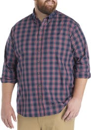 Harbor Bay by DXL Big & Tall Easy-Care Plaid Sport Shirt