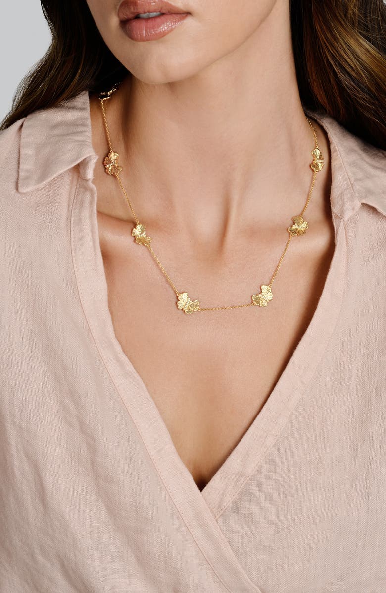 Anabel Aram Jewelry Butterfly Station Necklace, Alternate, color, Gold