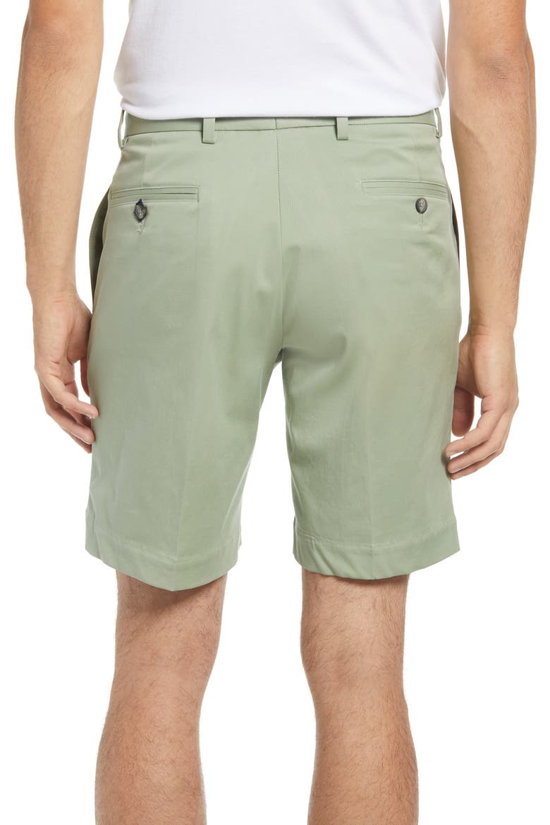 Charleston Khaki Flat Front Stretch Poplin Shorts, Alternate, color, SAGE