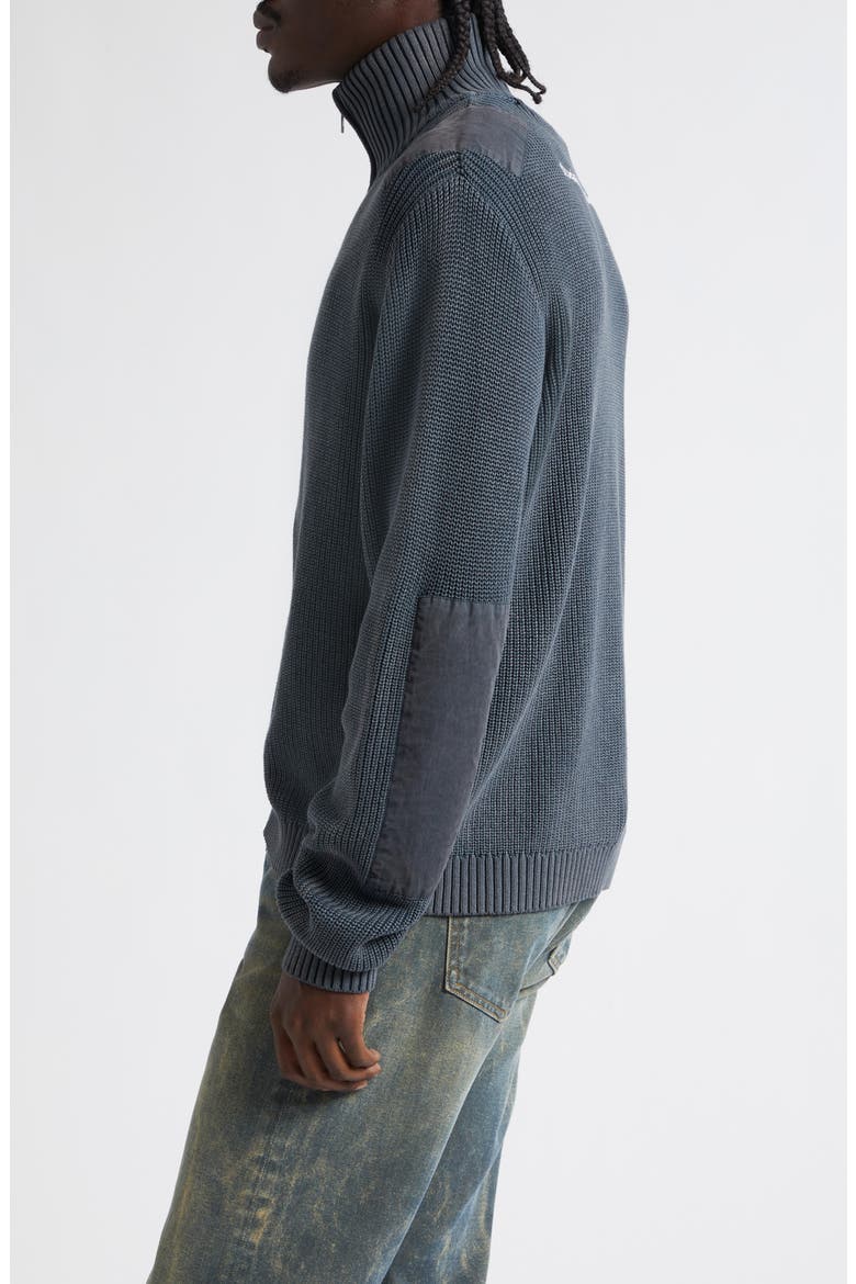 Voy Organic Cotton Zip Cardigan, Alternate, color, WASHED BLACK