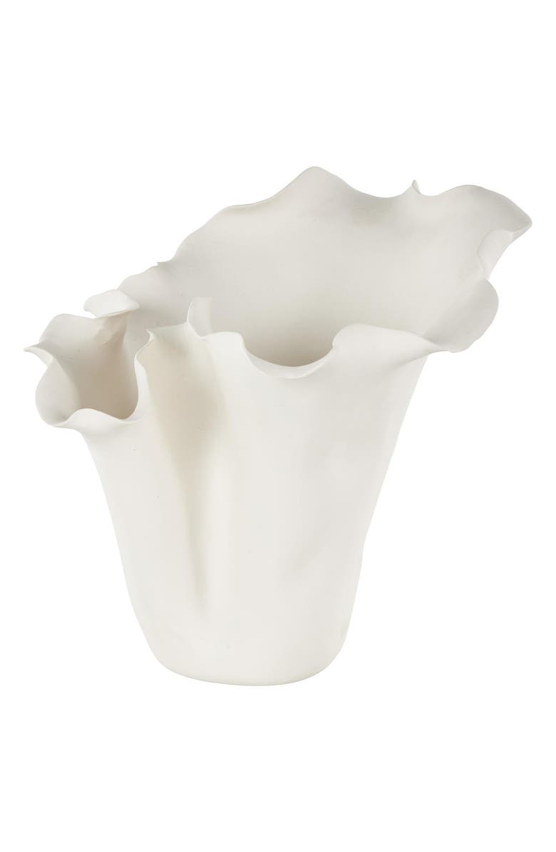 UMA Abstract Ceramic Vase, Alternate, color, White