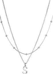 Adornia Initial Pendant Layered Chain Necklace