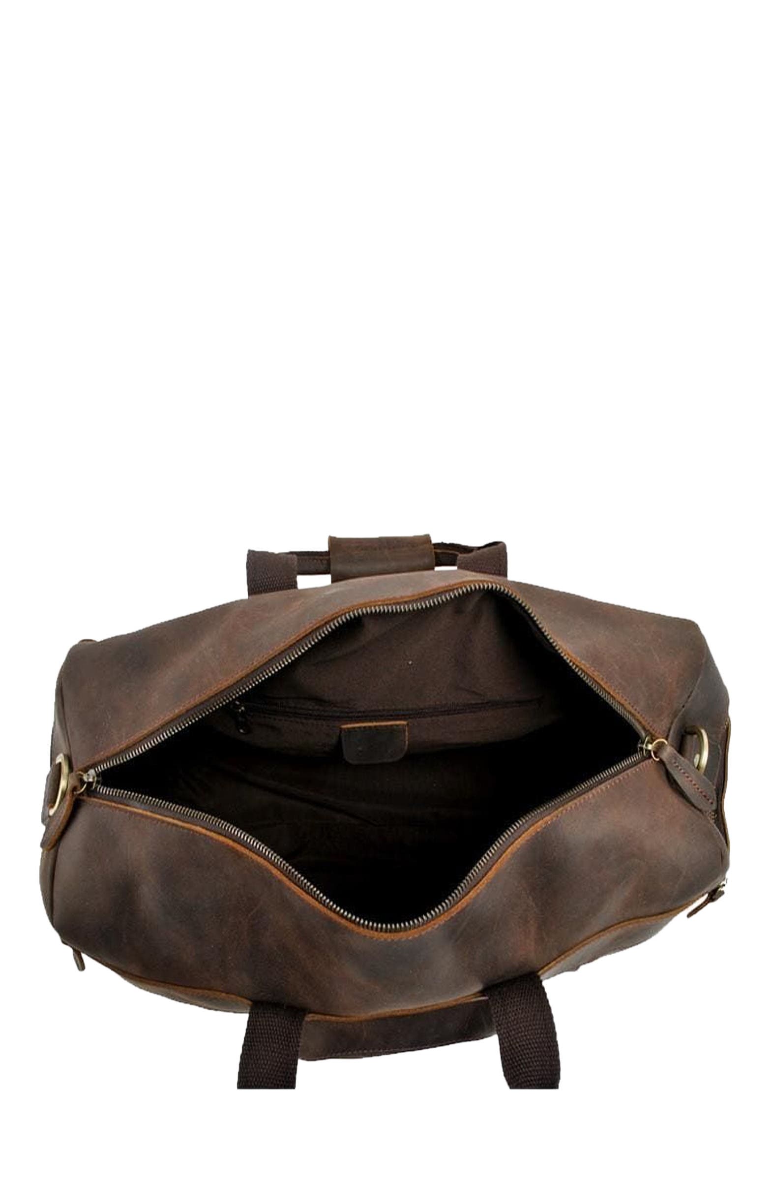 STEEL HORSE LEATHER The Asta Weekender | Handcrafted Leather Duffle Bag, Alternate, color, Dark Brown