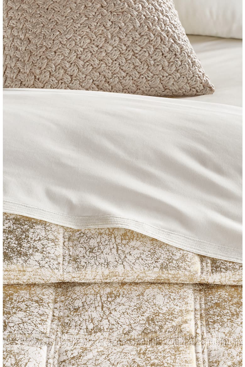 Metallic Jacquard Quilt, Alternate, color, IVORY