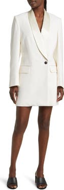 rag & bone Femi Long Sleeve Virgin Wool Blend Tuxedo Dress