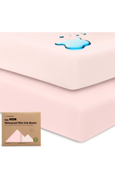 2-Pack Isla [Protect+] Waterproof Mini Crib Sheets