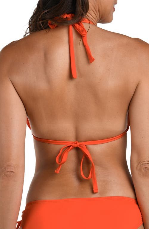La Blanca Island Goddess Halter Bikini Top In Orange