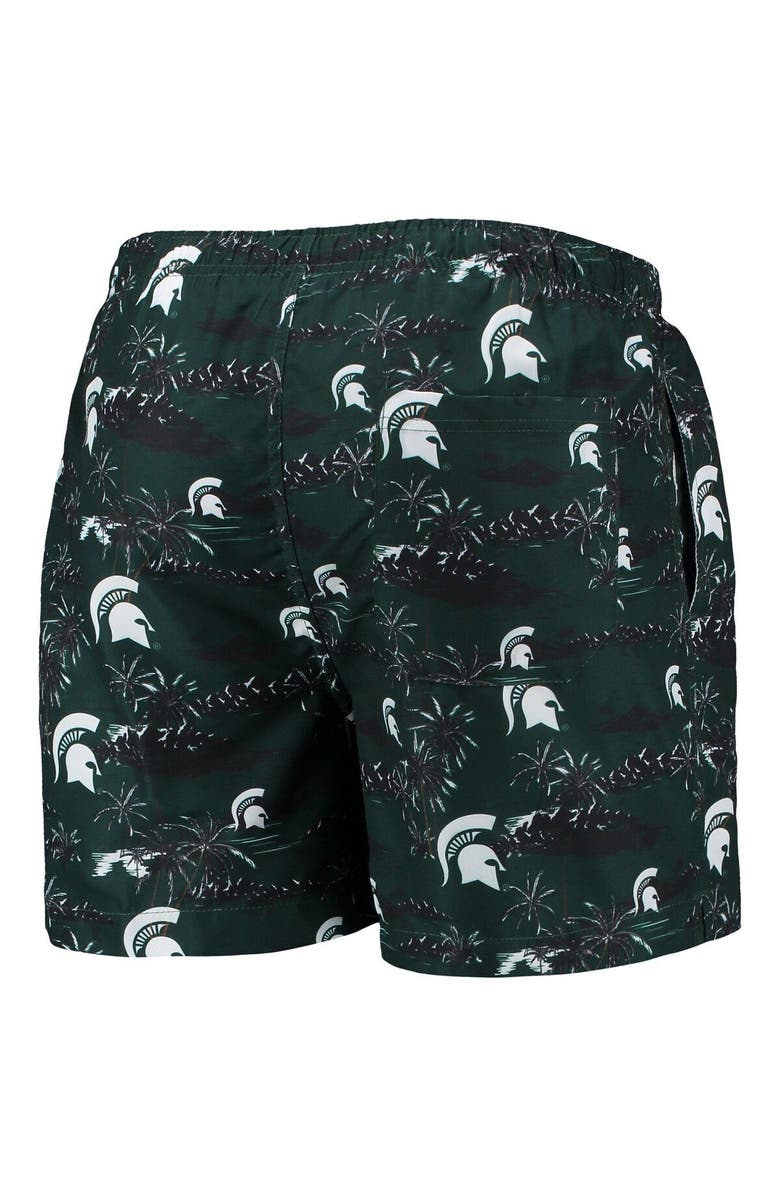FOCO Men's FOCO Green Michigan State Spartans Island Palm Swim Trunks, Alternate, color, Green