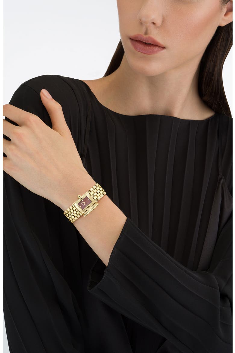 Secret Red Sandstone Bracelet Watch, 18.5mm x 30mm, Alternate, color, IP YELLOW GOLD
