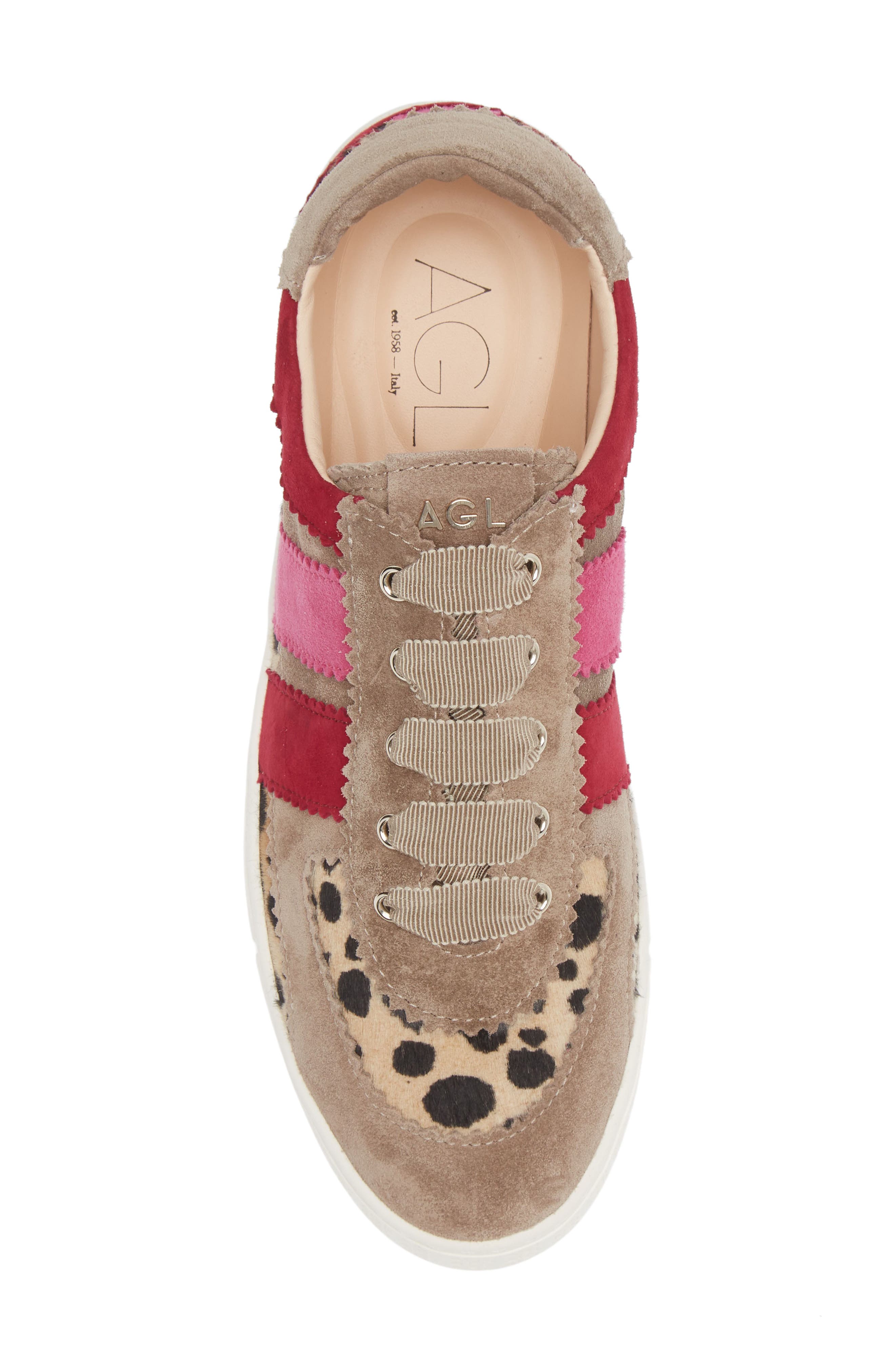 AGL Leda Genuine Calf Hair Sneaker, Alternate, color, 