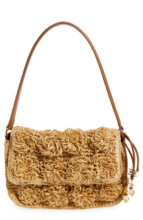 Small Phoebe Raffia Shoulder Bag