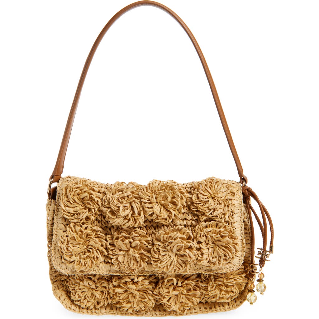 Sam Edelman Small Phoebe Raffia Shoulder Bag In Sand