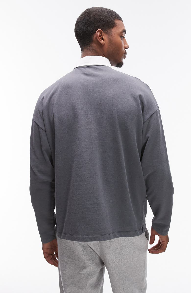 Topman Oversize Long Sleeve Polo, Alternate, color,