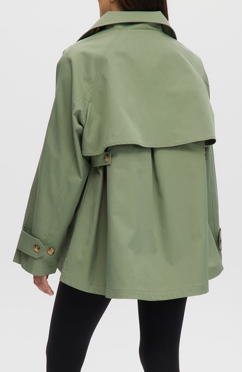 Noize Trench Poncho Jacket In Moss