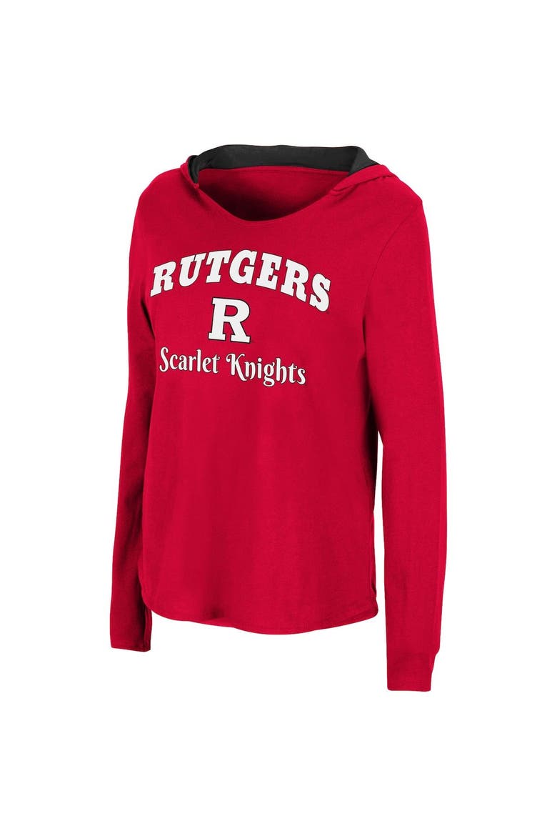 Women's Colosseum Scarlet Rutgers Scarlet Knights Catalina Hoodie Long Sleeve T-Shirt, Alternate, color, Scarlet