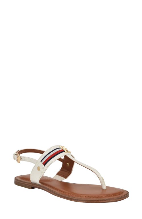 Tommy Hilfiger Gabry T-strap Sandal In White