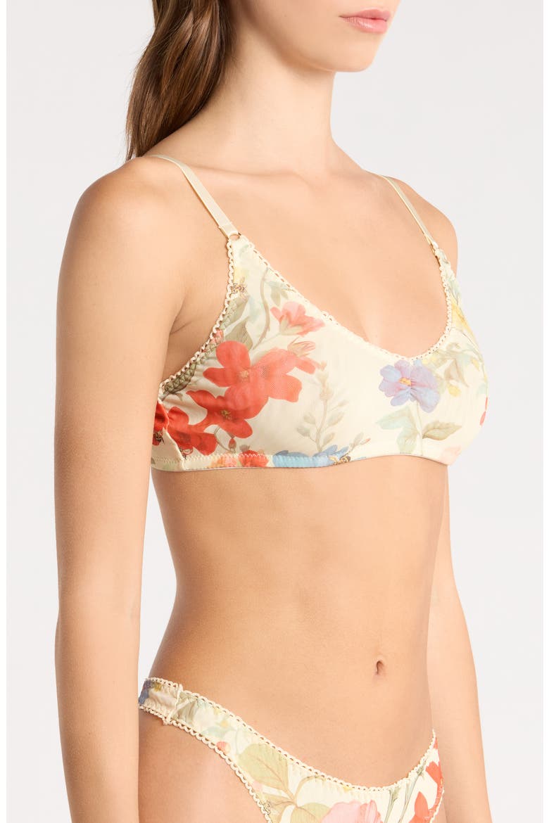 Stretch Mesh Bralette, Alternate, color, HONEYBEE