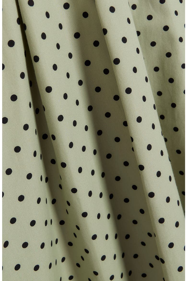 Polka Dot Belted Cotton Shirtdress, Alternate, color, KHAKI